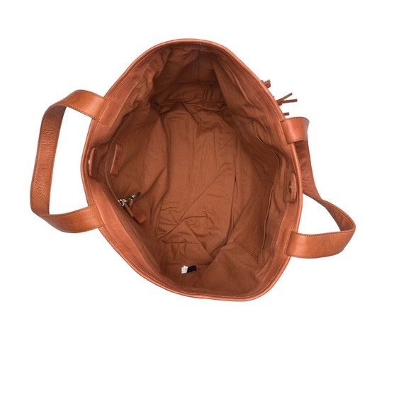 FRYE Vivian Leather Fringe Tote Bag in Brown - Picture 8 of 9